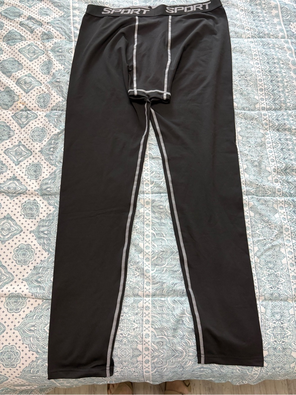Sport Black Men's Thermal Base Layer Pants